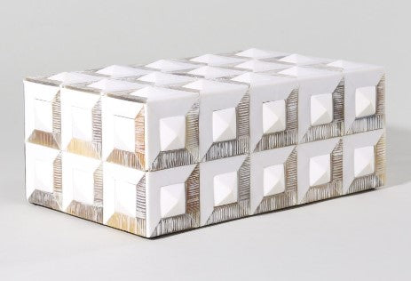 Brown and White Chiseled Spiky Box