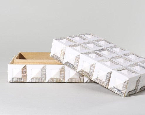 Brown and White Chiseled Spiky Box