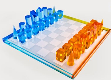 Acrylic Lucite Multi-Color Chess Set