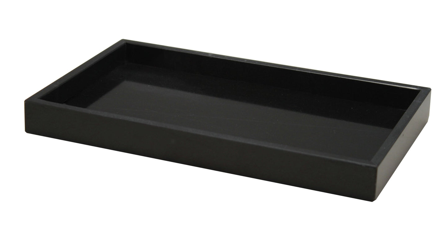 Myrtus Collection Jet Black Marble Polished Finish Small Amenity Tray