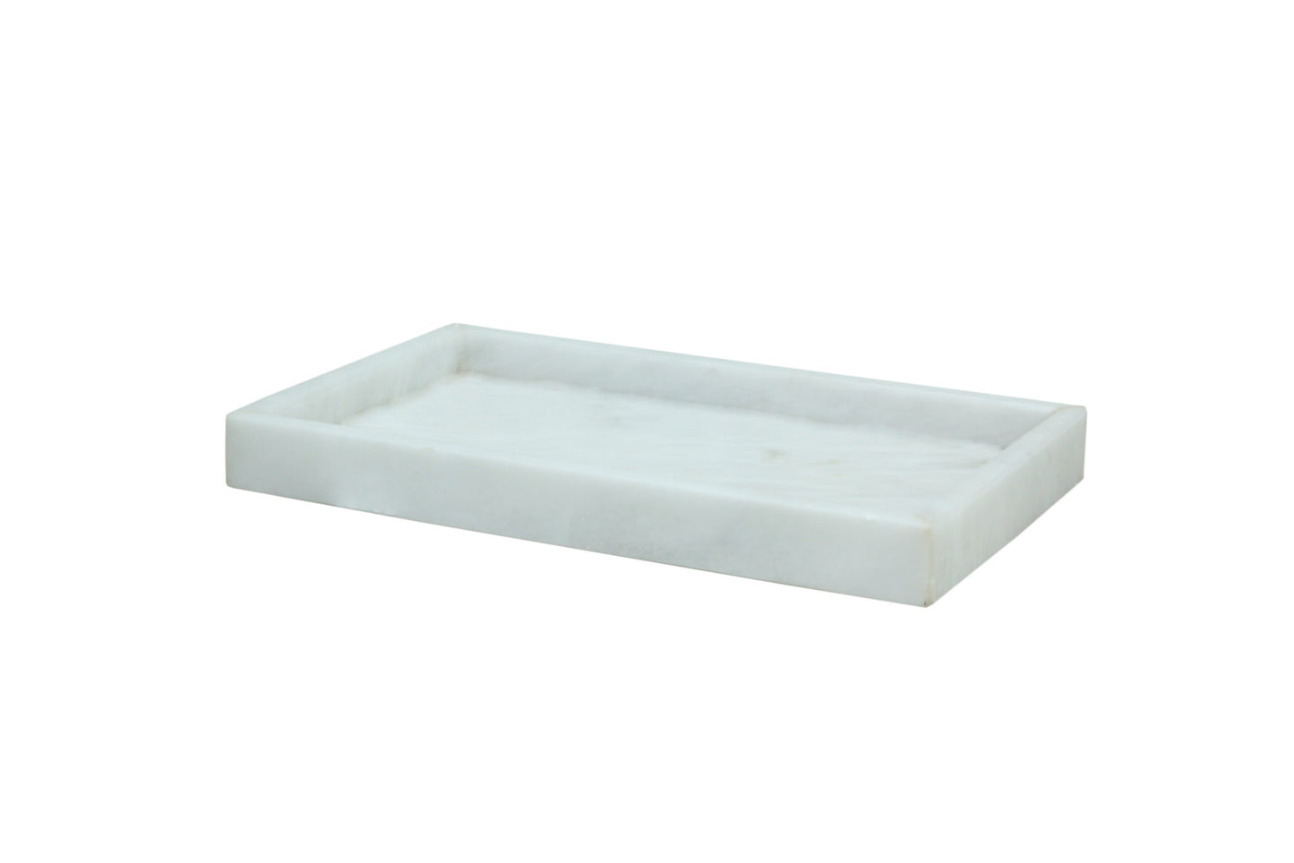 Eris Collection Pearl White Marble Honed Finish Small Vanity Tray