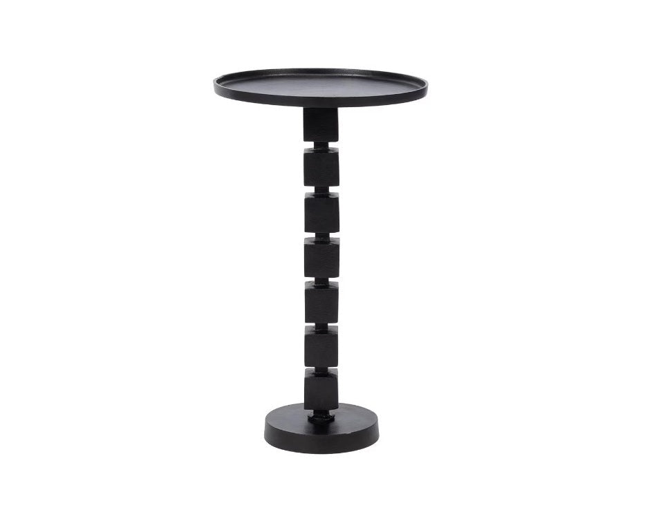 Aluminum Stacked Cube Accent Table Black