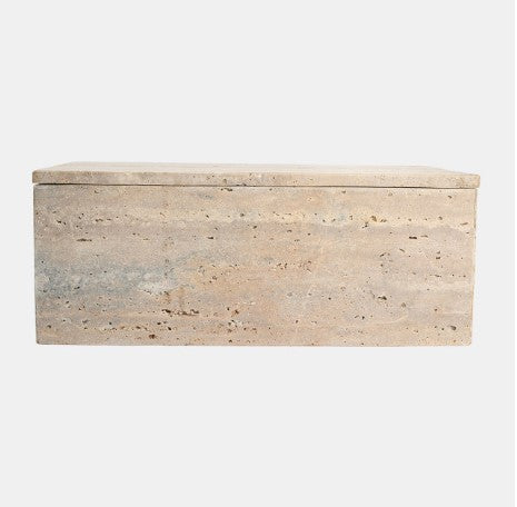 Travertine, Decorative Box, Tan