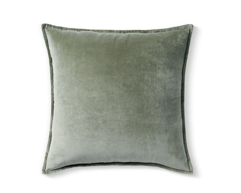 Cotton Velvet, Light Beige 18x18 Decorative Pillow