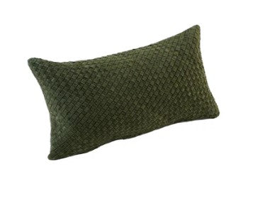 Waffle Weave Suede Lumbar Pillow