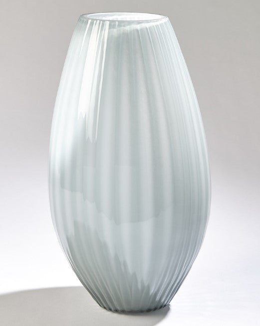 Cased Glass Stripe Vase, Blue