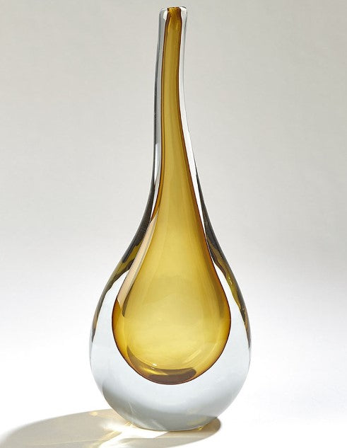 Stretched Neck Vase Amber