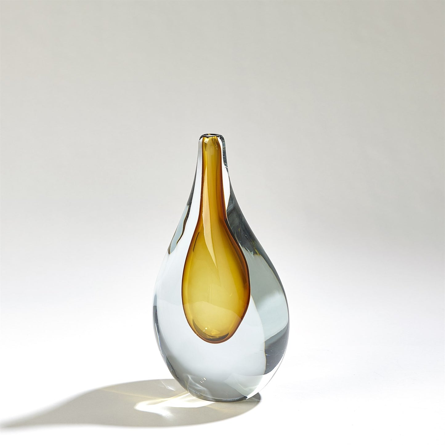 Stretched Neck Vase Amber