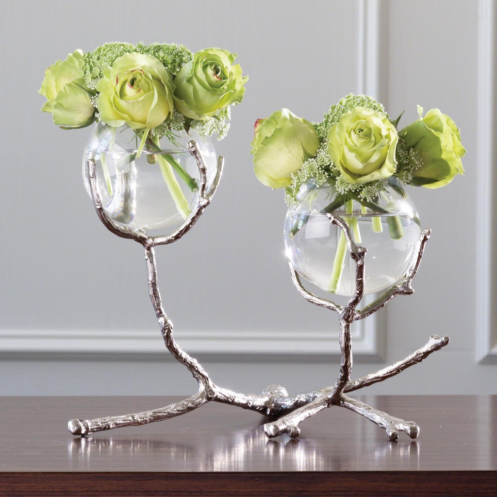 Twig Vase Holder, Nickel