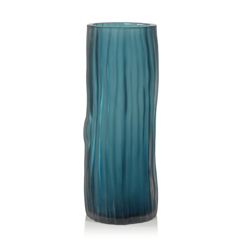Indigo Powder Glass Vase