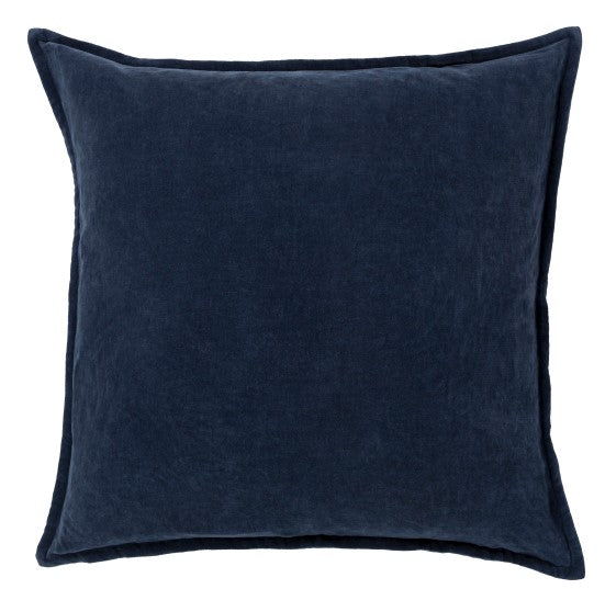 Cotton Velvet Navy 18x18 Decorative Pillow