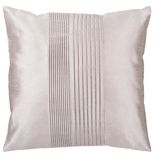Solid Pleated, Light Gray Decorative Pillow
