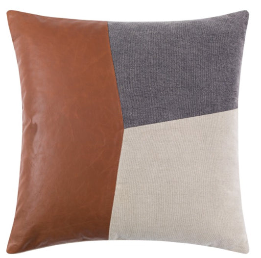 Dark Brown, Charcoal, Tan 20x20 Decorative Pillow