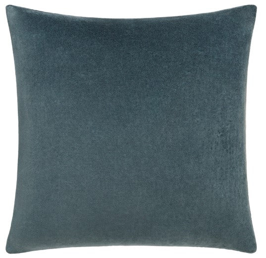 Cotton Velvet Dark Grey 18x18 Decorative Pillow