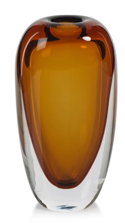 Amber Blown Glass Vase, Large