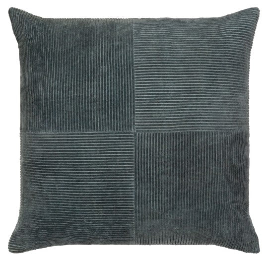 Corduroy Quarters, Charcoal 20x20 Decorative Pillow