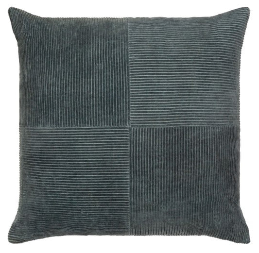 Corduroy Quarters, Charcoal 20x20 Decorative Pillow