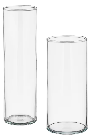 Set of 2 Glass Vases