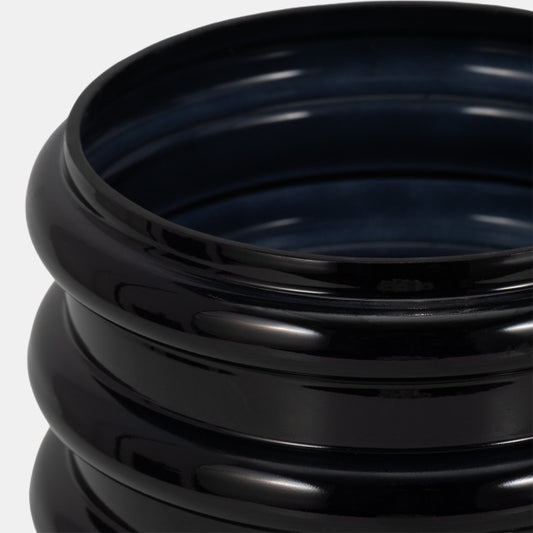 Scallop Glass Vase Black Small