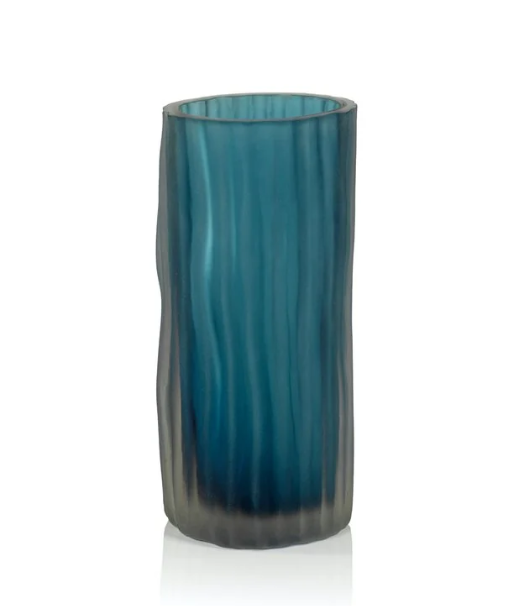 Indigo Powder Glass Vase