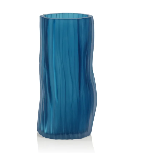 Indigo Powder Glass Vase