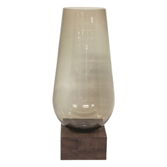 Brown vase Wooden Base Small