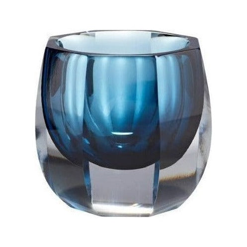 Azure Oppulence Glass Vase, Blue and Clear