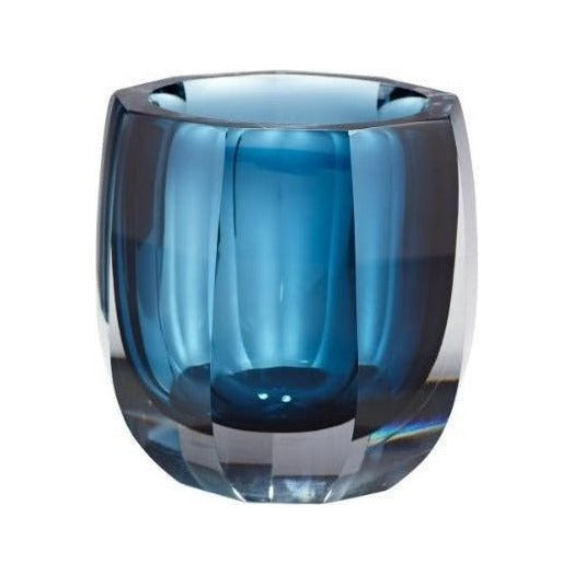 Azure Oppulence Glass Vase, Blue and Clear