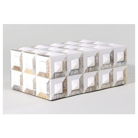 Brown and White Chiseled Spiky Box