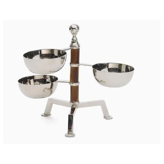 Tiered Bamboo Bowl Stand