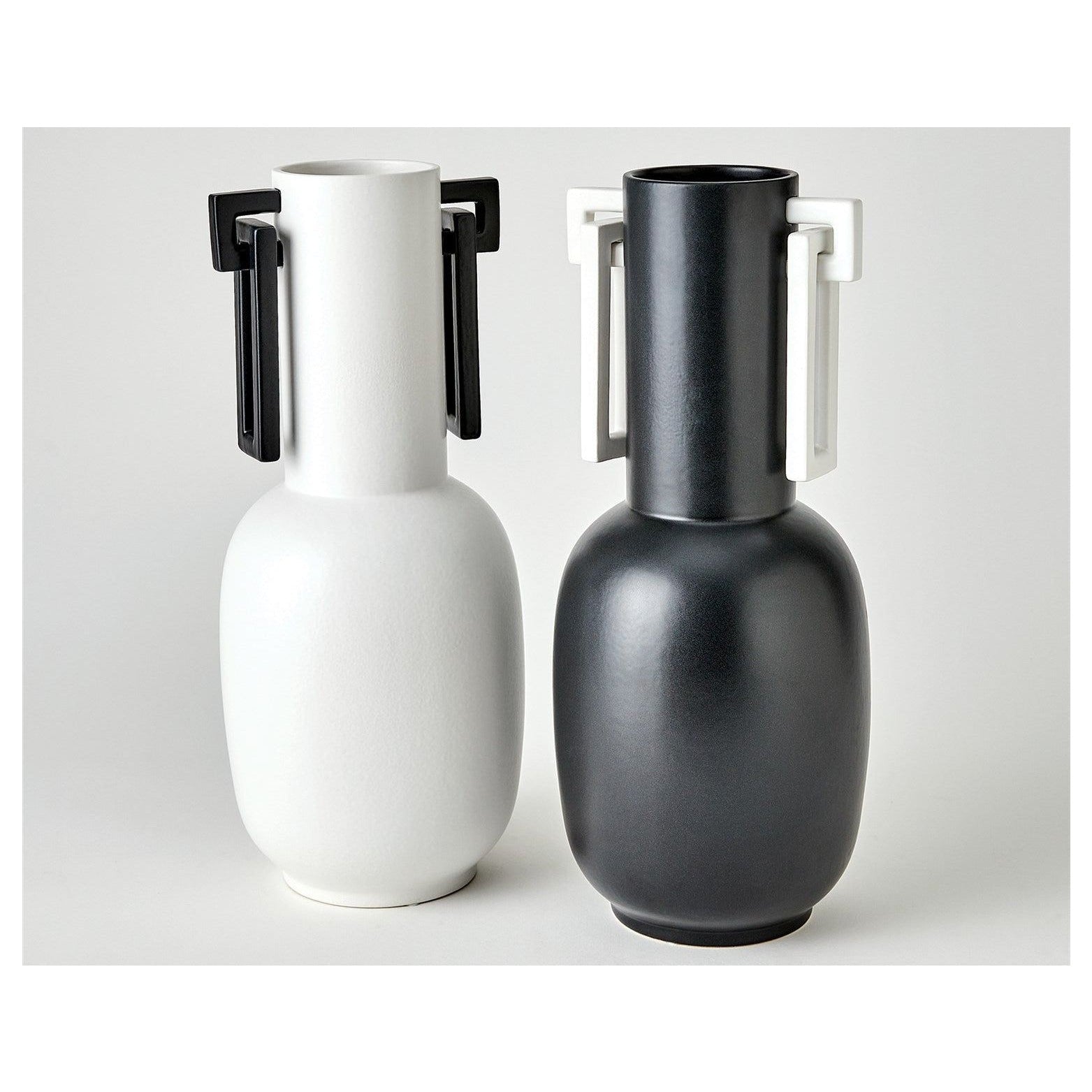 Grecian Handled Vase White