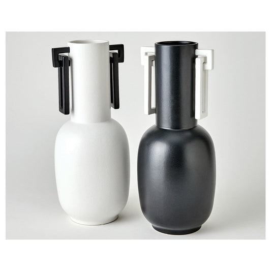 Grecian Handled Vase White