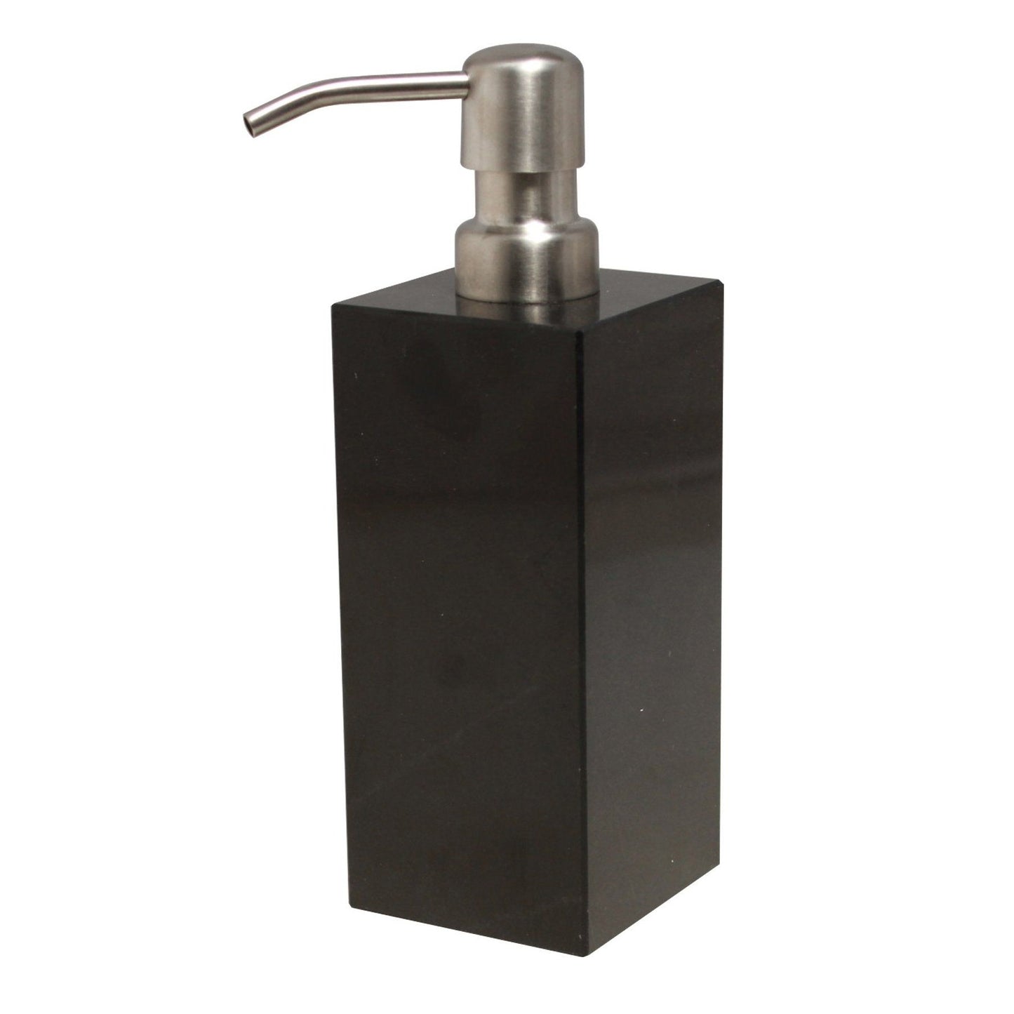 Myrtus Collection Jet Black & Marble Polished Finish Square Soap Dispenser