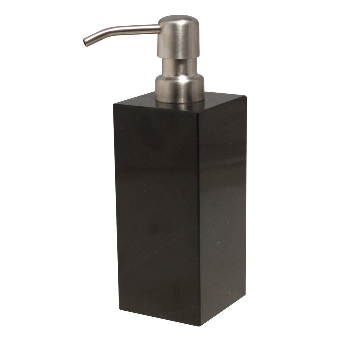 Myrtus Collection Jet Black & Marble Polished Finish Square Soap Dispenser