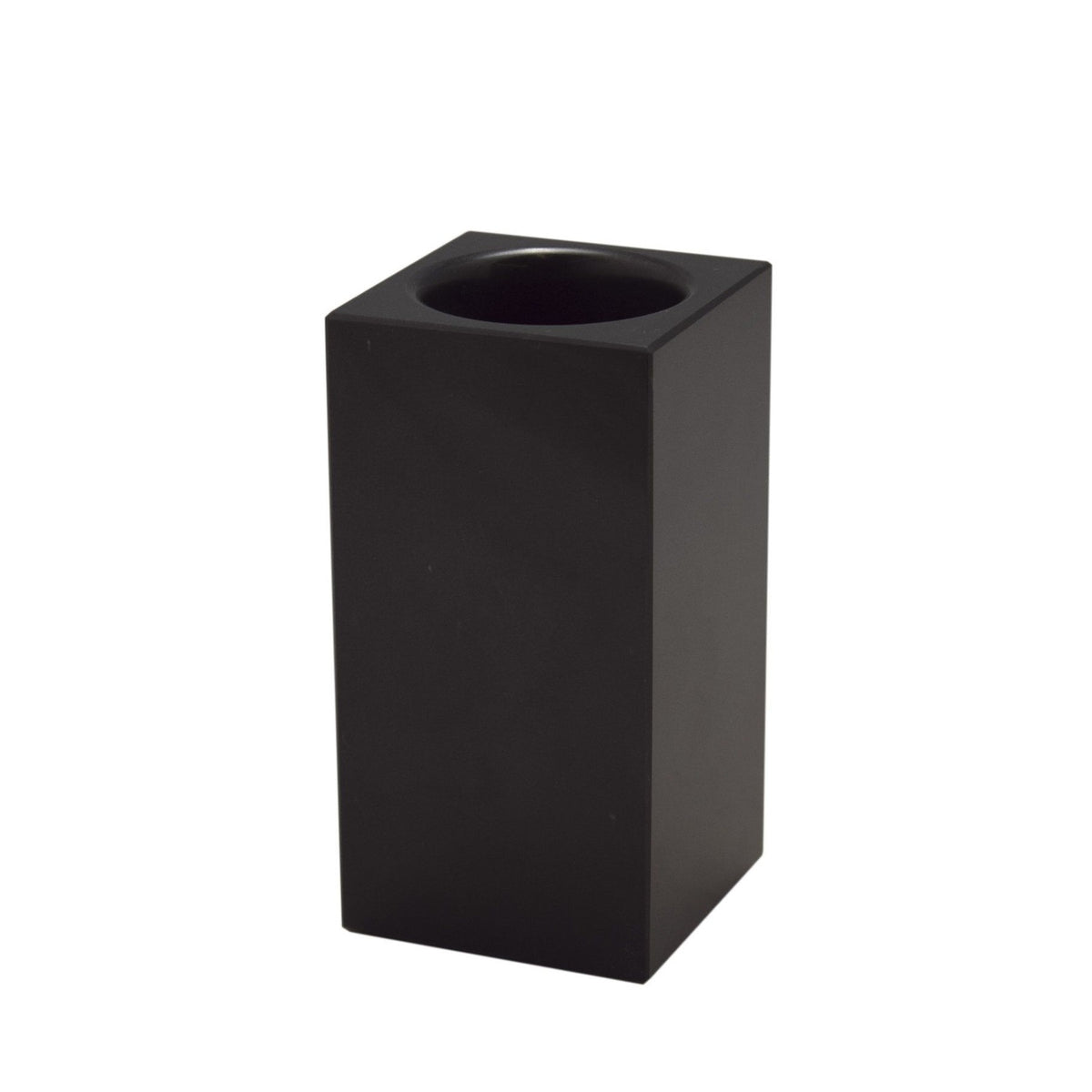 Myrtus Collection Jet Black & Marble Polished Finish Square Tumbler