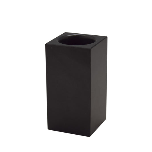 Myrtus Collection Jet Black & Marble Polished Finish Square Tumbler