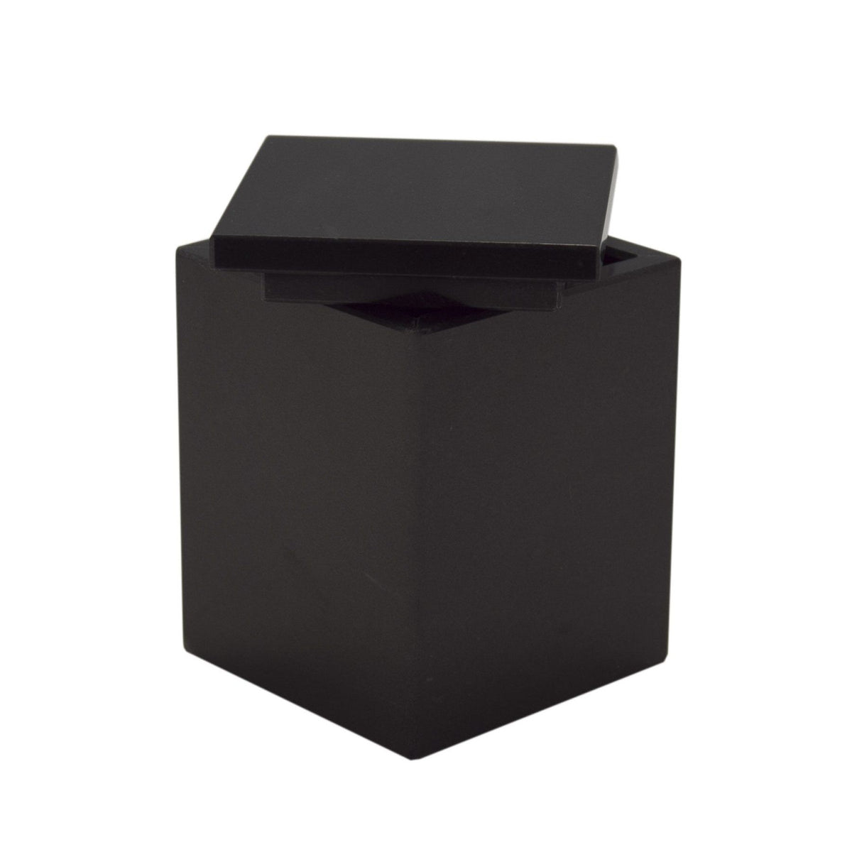 Myrtus Collection Jet Black & Marble Polished Finish Square Cannister