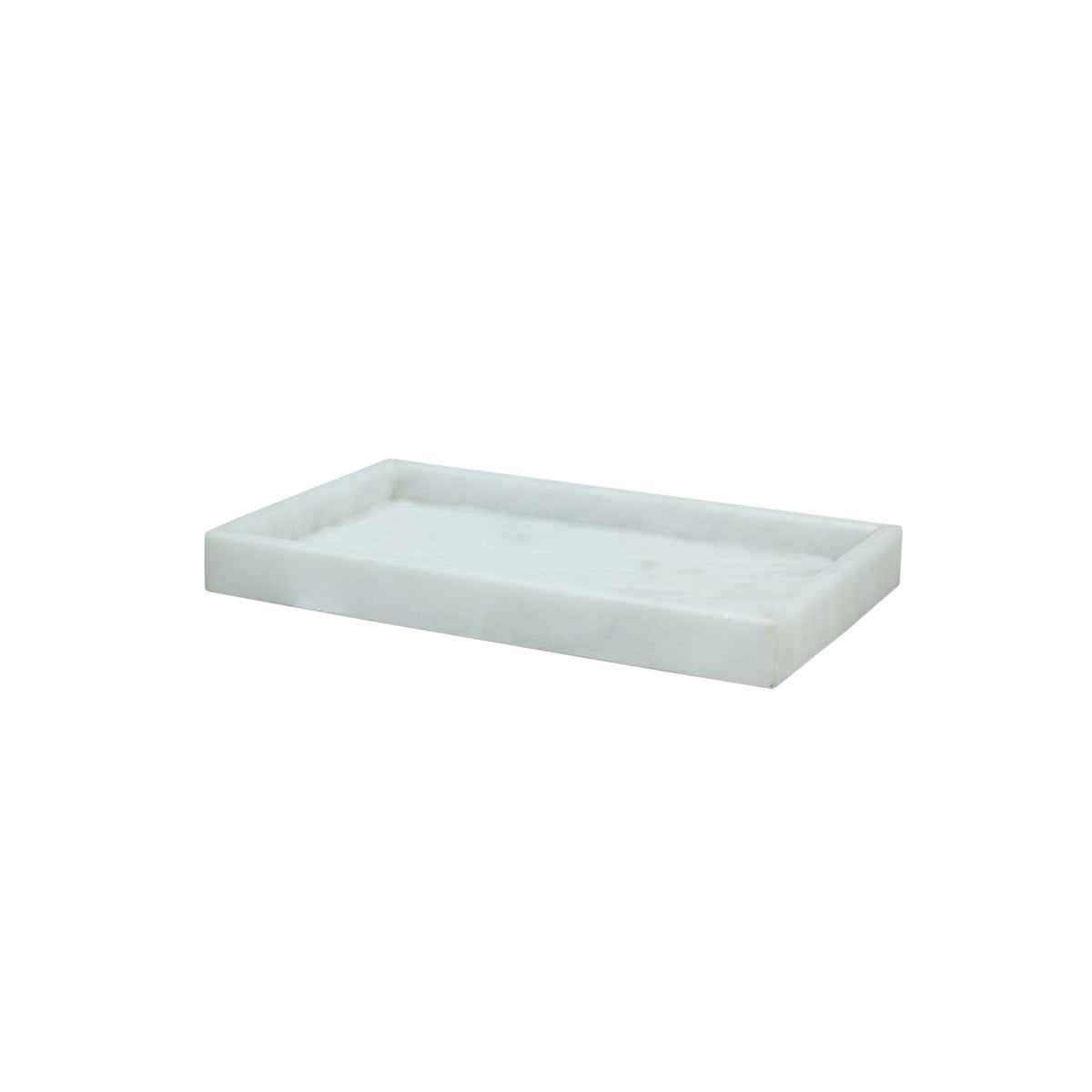 Eris Collection Pearl White Marble Honed Finish Small Vanity Tray