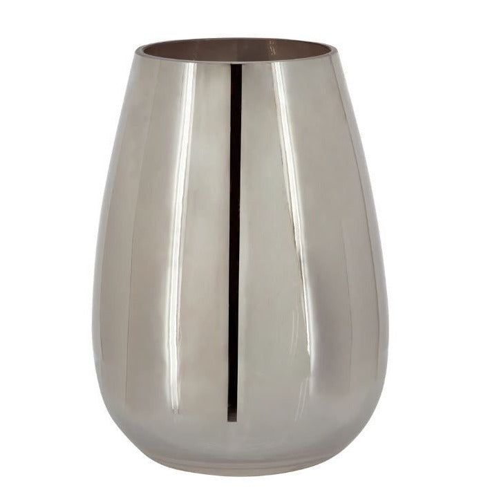 Glass 8"H Metallic Vase, Silver