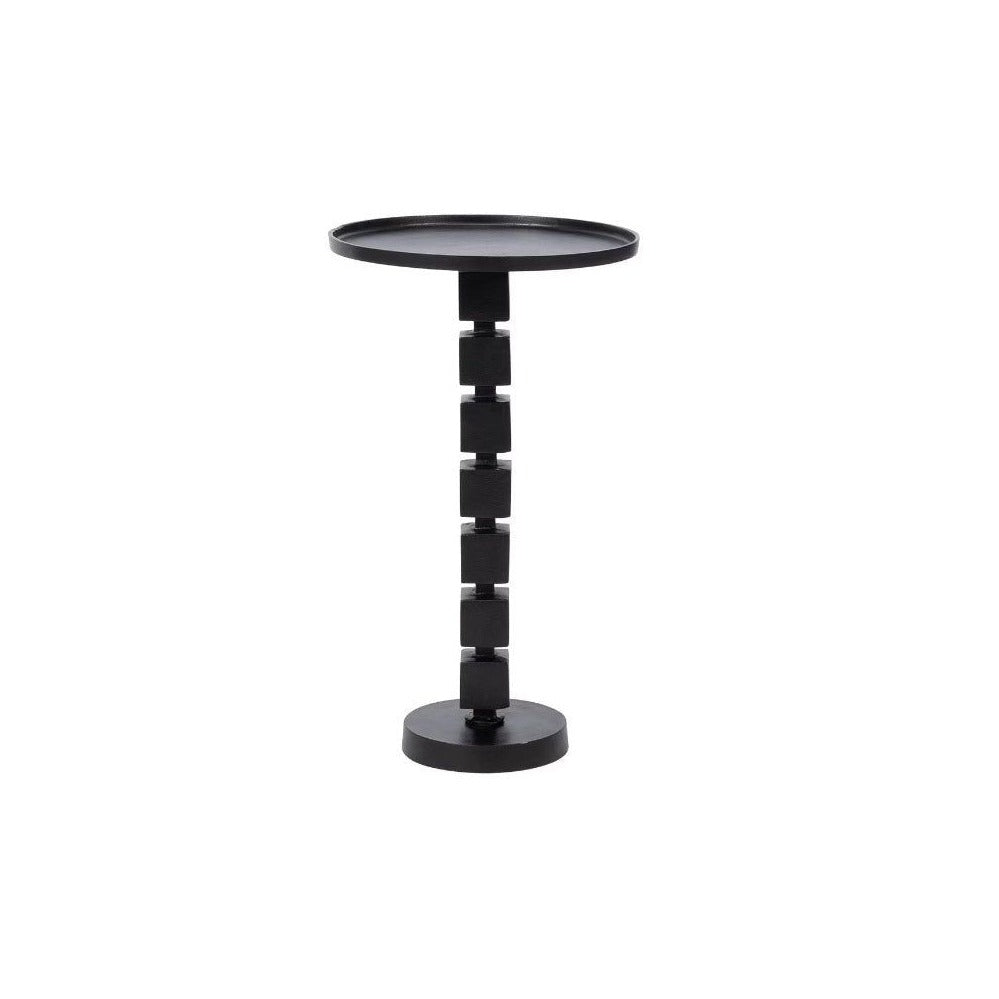 Aluminum Stacked Cube Accent Table Black