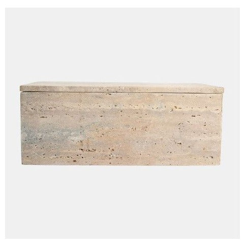 Travertine, Decorative Box, Tan