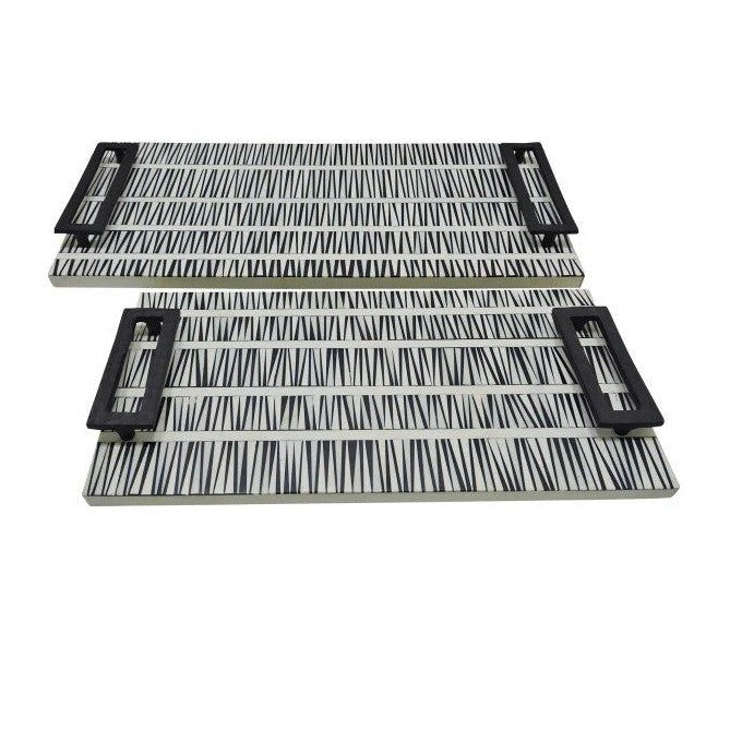 Gobiel Black & White Resin Tray (ea)