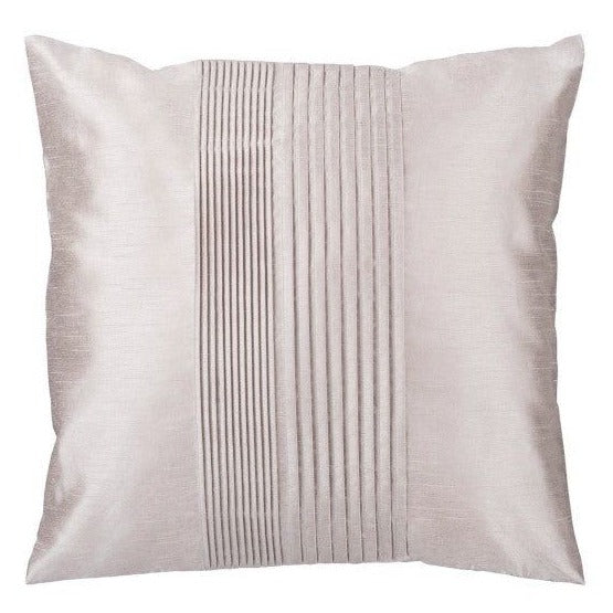 Solid Pleated, Light Gray Decorative Pillow