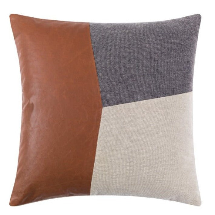 Dark Brown, Charcoal, Tan 20x20 Decorative Pillow