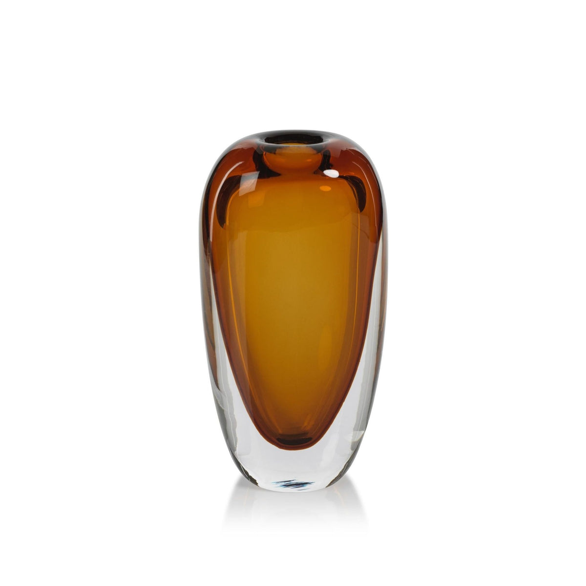 Amber Blown Glass Vase, Large