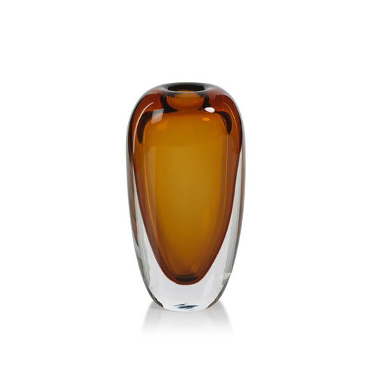 Amber Blown Glass Vase, Large