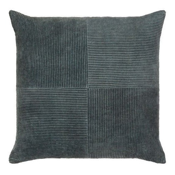 Corduroy Quarters, Charcoal 20x20 Decorative Pillow