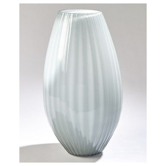 Cased Glass Stripe Vase, Blue