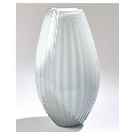 Cased Glass Stripe Vase, Blue