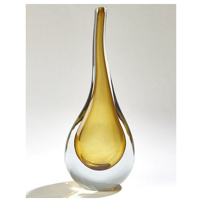 Stretched Neck Vase Amber